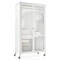 Rolling Storage Armoire Closet with Hanging Rod and Adjustable Shelf-White